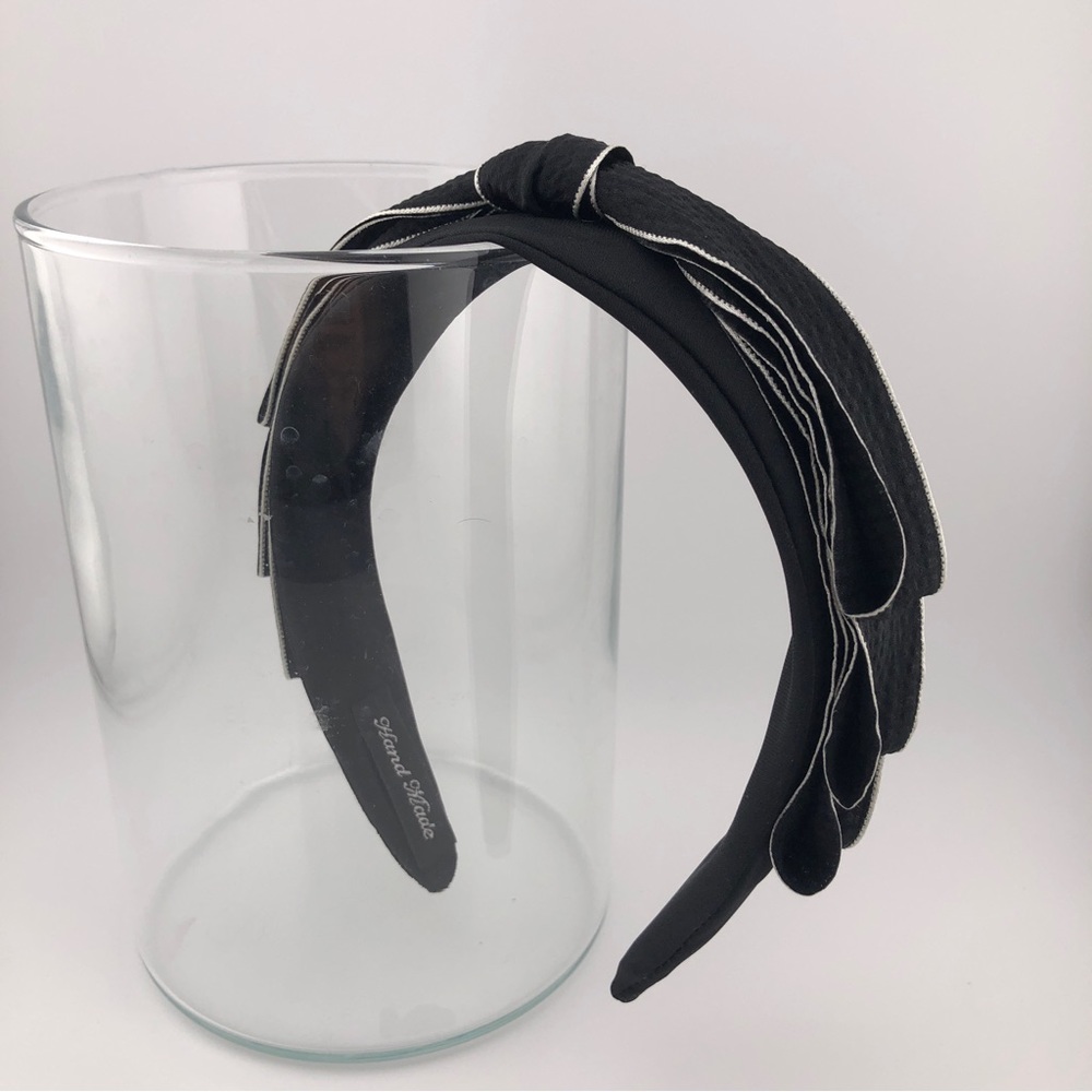 Black Ribbon Headband, New, Handmade